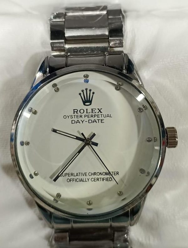 Rolex Men’s Formal Quartz Wrist Watch With Stainless Steel Strap ( With Random Box )