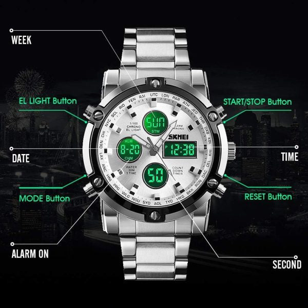 Skemie 1389 Men’s Digital Analog and Waterproof Watch
