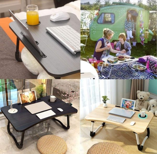 Wooden Laptop Table – Laptop Stand – Floor Table – Laptop Table – Drawing Desk – Bed Tray Table Fold-able – Table Notebook Stand Reading Holder – Study Table – Portable Desk