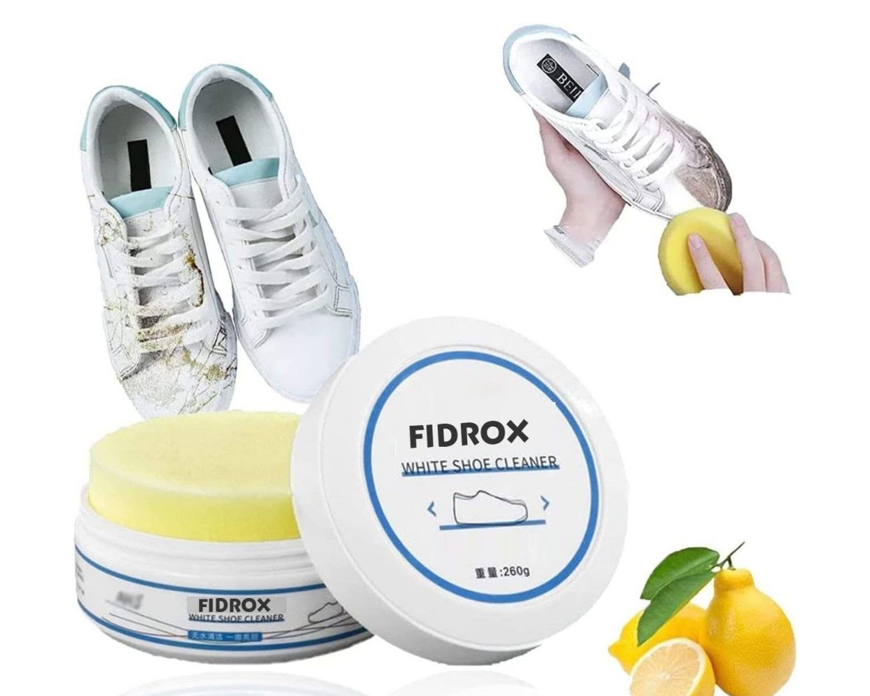 Multi-function Shoe Whitening And Cleaning Cream With Sponge – Perfect Solution For White Shoes, Deep Cleaning, And Shine Restoration ( Imported China)”