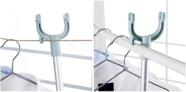 Extendable Telescopic Clothes Fork, Adjustable Laundry Hanging Fork With Hook (random Color)