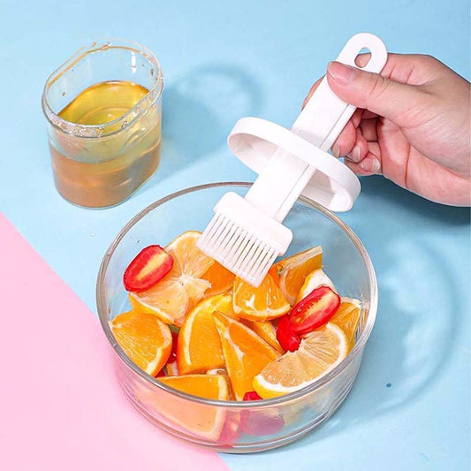 Plastic Oil Bottle Seasoning Dispenser With Silicone Rubber Bristle Brush
